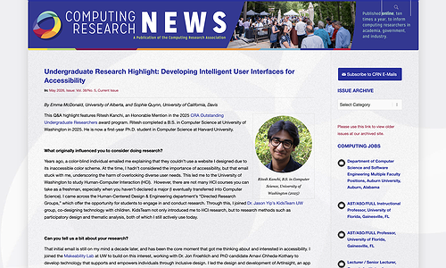 A screenshot of the CRA news article