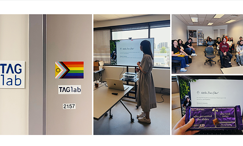 Chu Li giving a talk at the TAG Lab