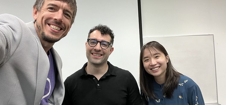 Professor Jon Froehlich and PhD students Daniel and Chu