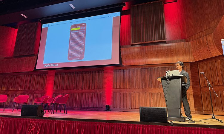 Ritesh presenting at MobileHCI 2026 in Swansea, Wales
