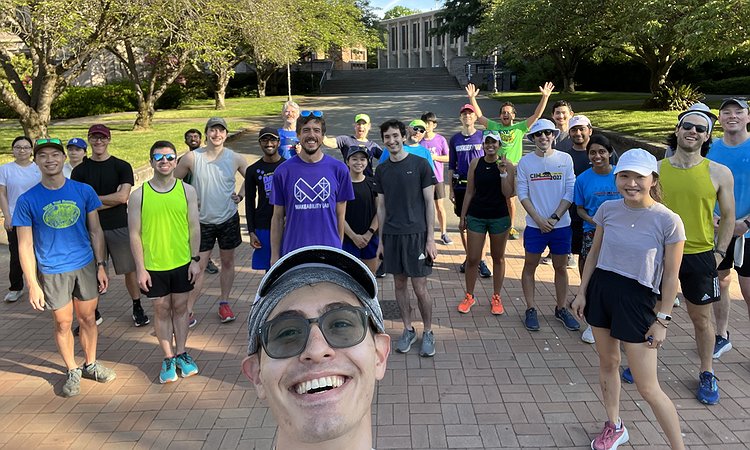 A selfie at the beginning of the race