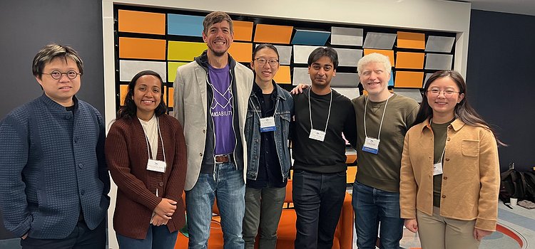 A lab photo showing Makeability Lab members at the ASSETS hotel