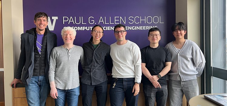 A picture of Jon, Yotam, Jared, Daniel, Xia, and Jae (missing: Chu, Arnavi, and Mikey)