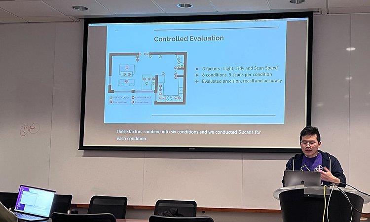 Xia Su presenting his work on RASSAR for his qualifying exam