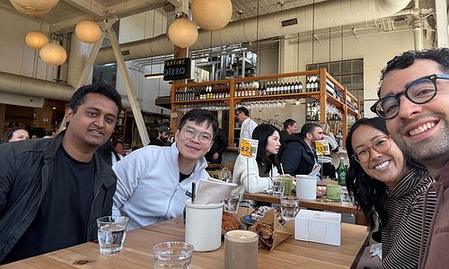 Minchu, Xia, and Daniel at lunch in SF