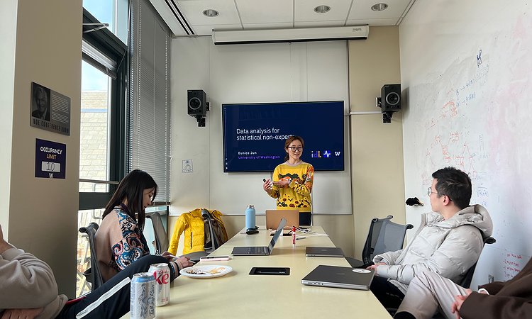 Eunice Jun giving her practice job talk