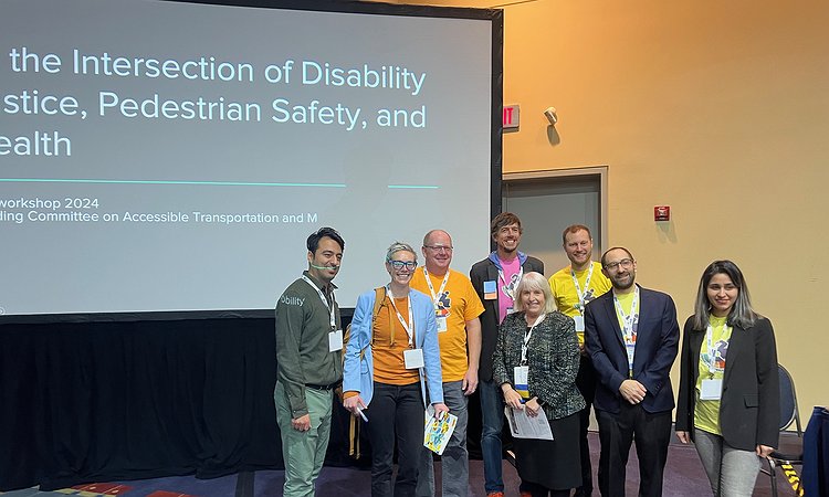 A picture of the TRB workshop organizers with our title slide in the background