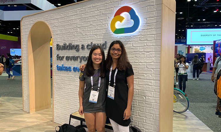 Aileen and Manaswi at Grace Hopper
