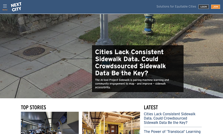 Screenshot of the Next City cover story
