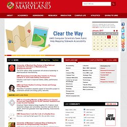 UMD Homepage Featuring Project Sidewalk