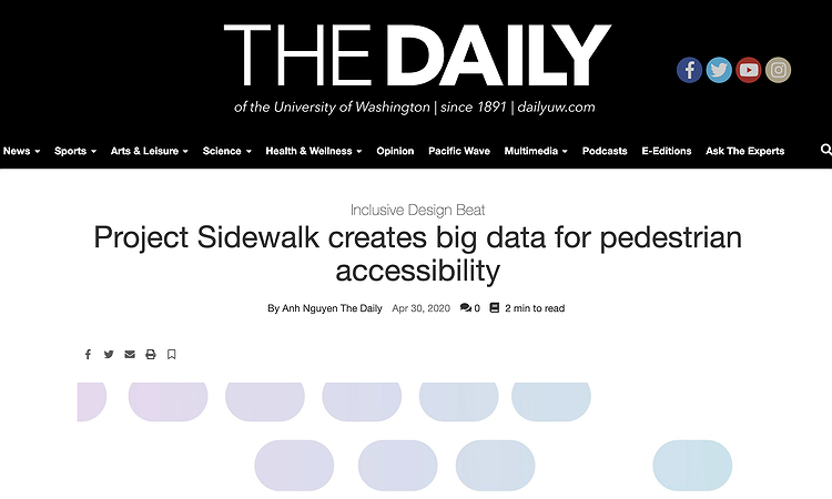Screenshot of the UW Daily article