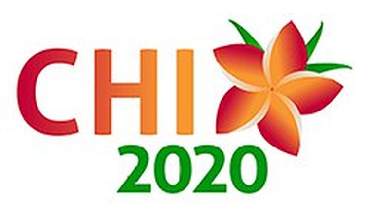 The CHI2020 logo showing a Hawaiian flower and the text 'CHI2020'