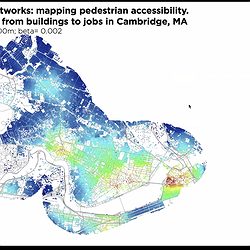 A screenshot of MIT City Form Lab's work on pedestrian movement