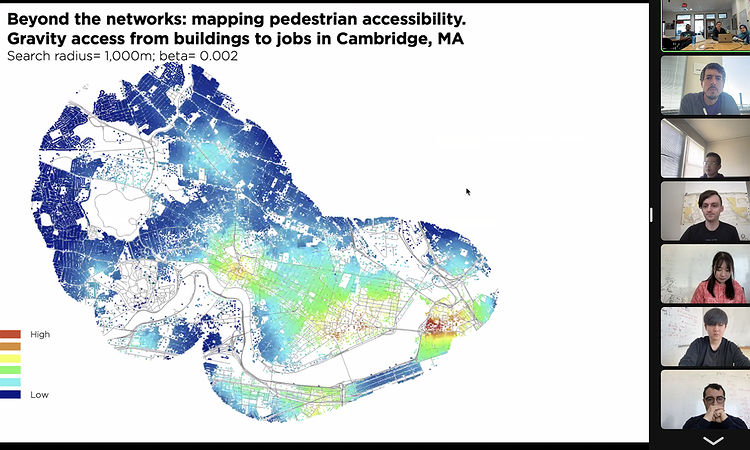 A screenshot of MIT City Form Lab's work on pedestrian movement