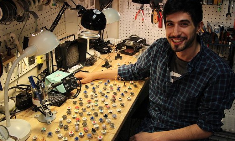 Majeed in the HCIL Hackerspace