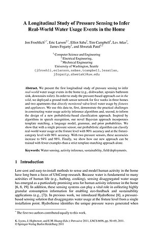 Thumbnail for: A Longitudinal Study of Pressure Sensing to Infer Real-World Water Usage Events in the Home