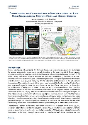 Thumbnail for: Characterizing and Visualizing Physical World Accessibility at Scale Using Crowdsourcing, Computer Vision, and Machine Learning