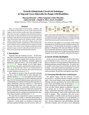 Thumbnail for: Towards Global-Scale Crowd+AI Techniques to Map and Assess Sidewalks for People with Disabilities