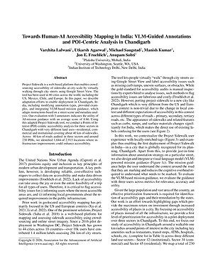 Thumbnail for: Towards Human-AI Accessibility Mapping in India: VLM-Guided Annotations and POI-Centric Analysis in Chandigarh