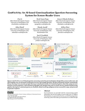 Thumbnail for: GeoVisA11y: An AI-based Geovisualization Question-Answering System for Screen-Reader Users