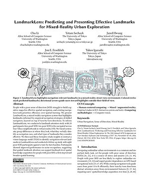 Thumbnail for: LandmarkLens: Predicting and Presenting Effective Landmarks for Mixed-Reality Urban Exploration
