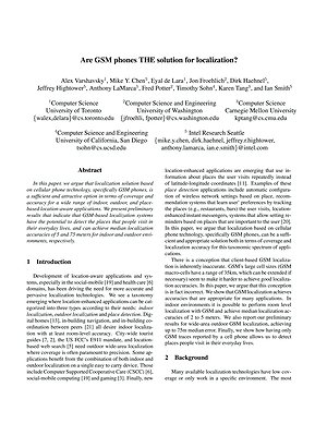 Thumbnail for: Are GSM phones THE solution for localization