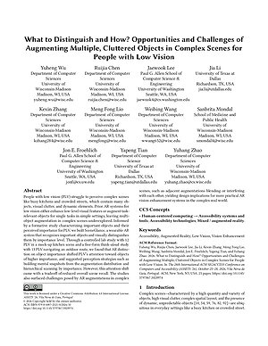 Thumbnail for: What to Distinguish and How? Opportunities and Challenges of Augmenting Multiple, Cluttered Objects in Complex Scenes for People with Low Vision