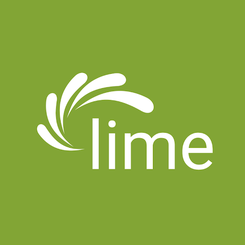 A green icon with the word lime and a splash-like effect over the letter "L"