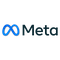 A mobius strip-like icon in blue followed by the words Meta