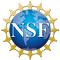 The NSF logo showing a globe centered primarily on the western hemisphere with white block letters saying "NSF" and a gear-like design in the background