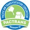 PacTrans logo showing a map of the Pacific Northwest enclosed in a circle surrounded by a blue ring and white text that says "Pacific NW Transportation Consortium". There is a banner that says "PacTrans" overlaid.