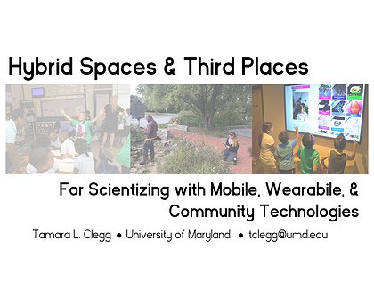 Slide preview for: Hybrid Spaces and Third Places for Scientizing with Mobile, Wearable, and Community Technologies