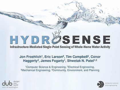 Slide preview for: HydroSense: infrastructure-mediated single-point sensing of whole-home water activity
