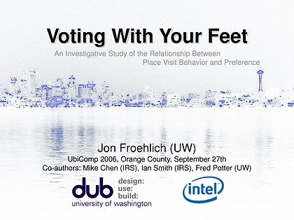 Slide preview for: Voting with your feet: an investigative study of the relationship between place visit behavior and preference