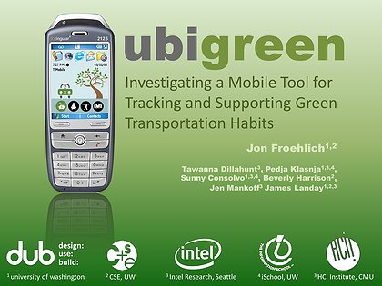 Slide preview for: UbiGreen: Investigating a Mobile Tool for Tracking and Supporting Green Transportation Habits