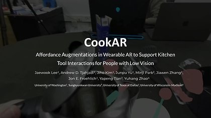 Slide preview for: CookAR: Affordance Augmentations in Wearable AR to Support Kitchen Tool Interactions for People with Low Vision