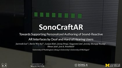 Slide preview for: SonoCraftAR: Towards Supporting Personalized Authoring of Sound-Reactive AR Interfaces by Deaf and Hard of Hearing Users