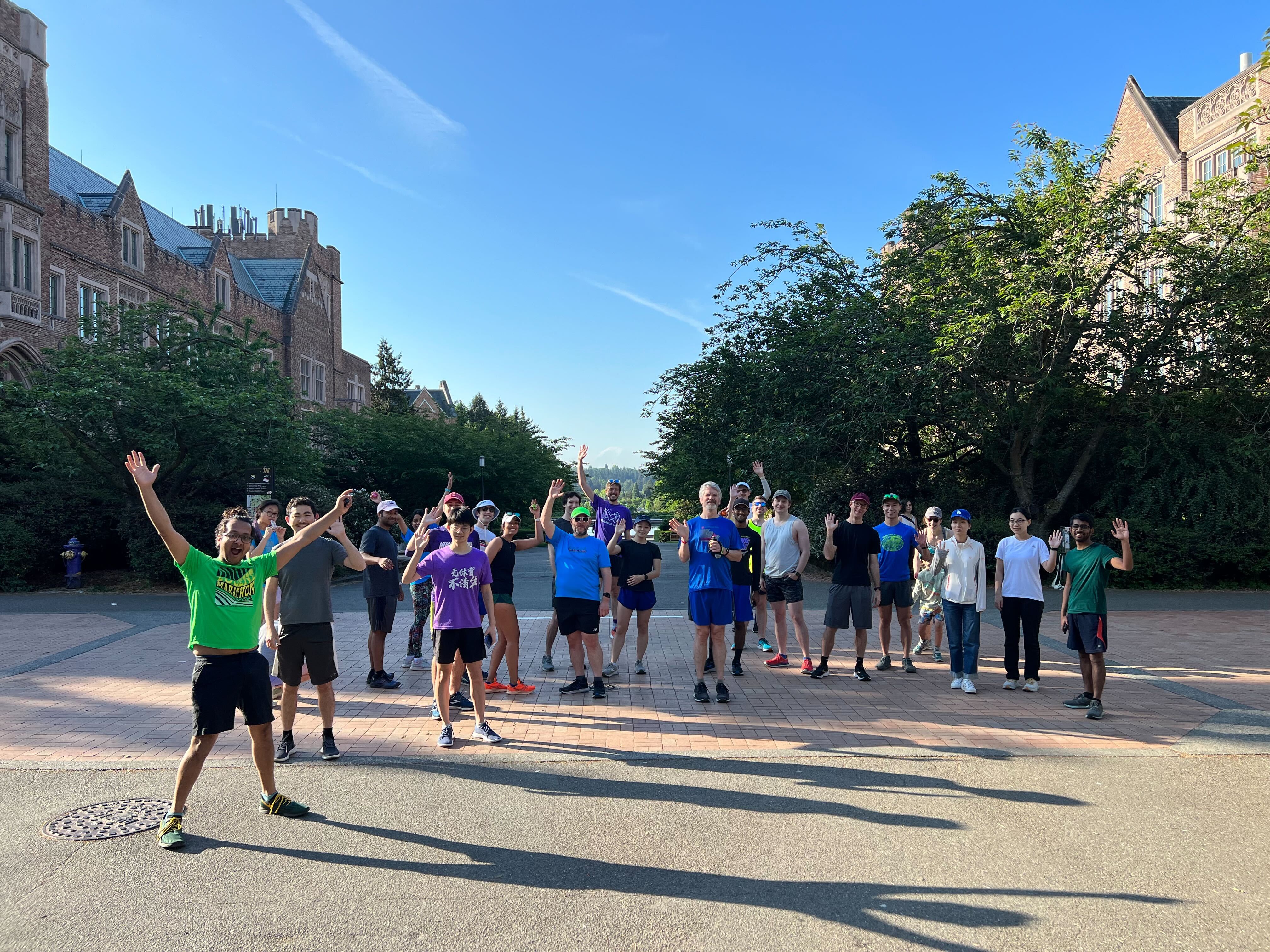 A picture of the group before the run